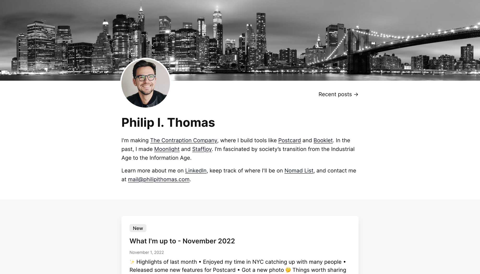 philipithomas.com on Postcard