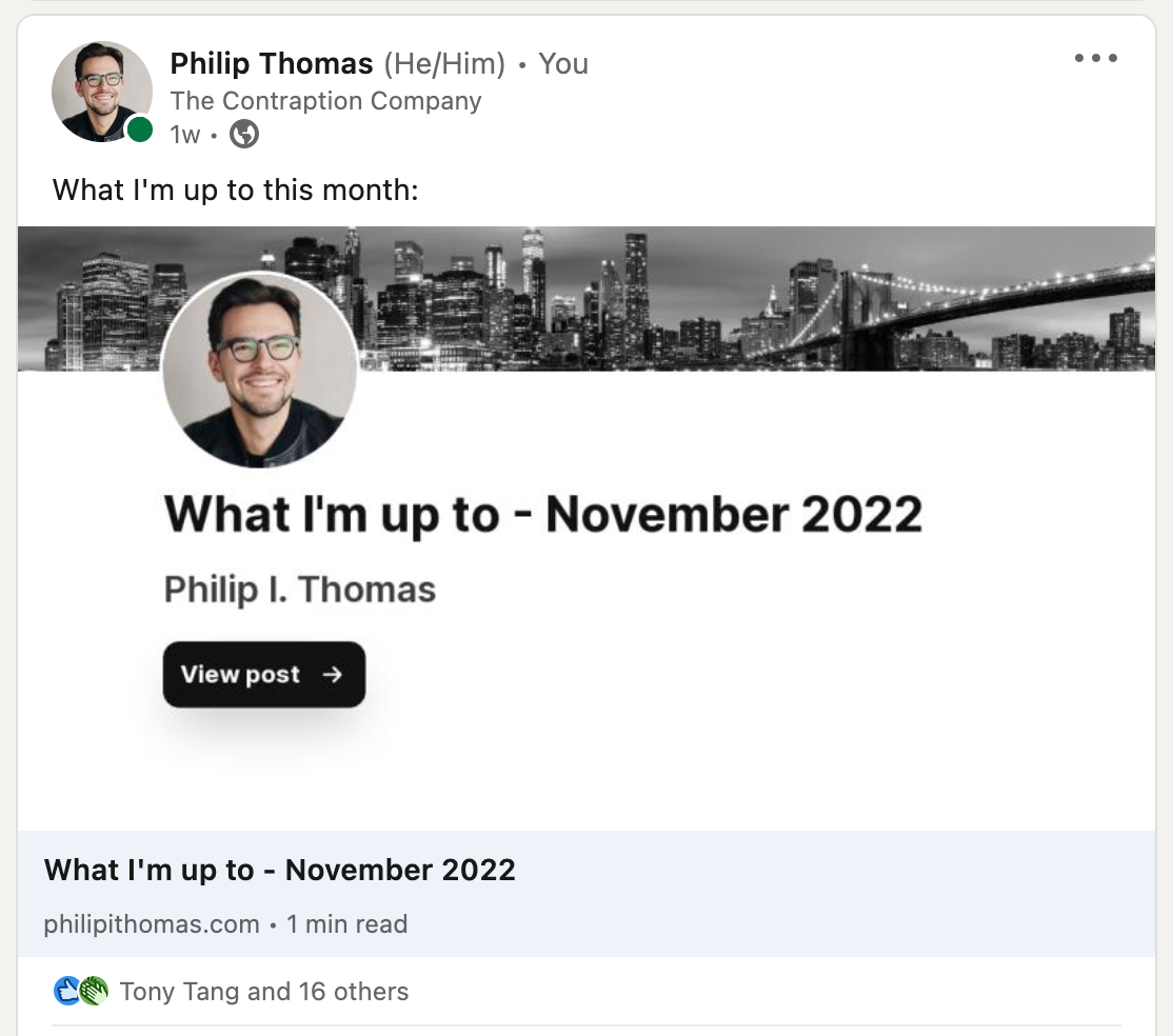Social sharing of Postcard posts